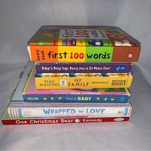 Toddler Kids Board Books Interactive Set Bundle of 7 Learning Love Fun